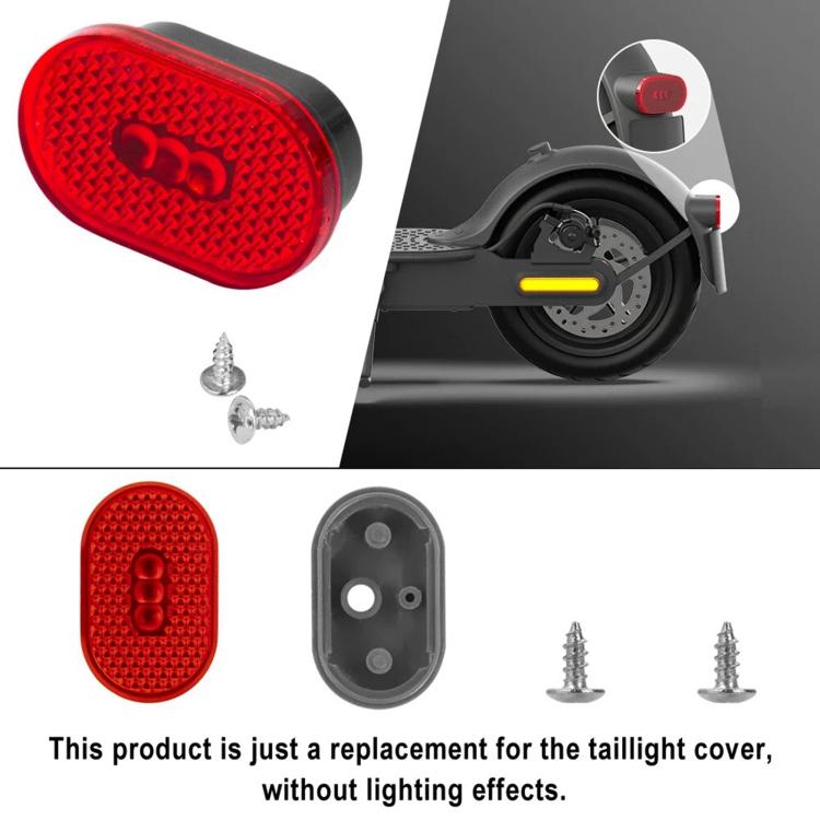 Red taillight lens replacement cover with black back housing and mounting screws