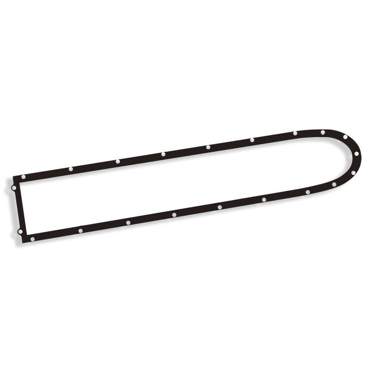 Waterproof metal base plate ring, dark frame with screw holes, elongated oval strip