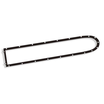 Waterproof metal base plate ring, dark frame with screw holes, elongated oval strip