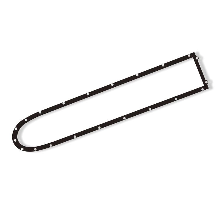 Waterproof metal base plate ring, dark elongated oval seal with mounting holes