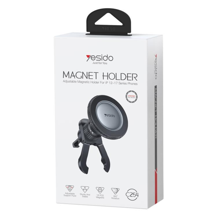 Yesido C254 magnetic car phone holder retail box with air vent clip