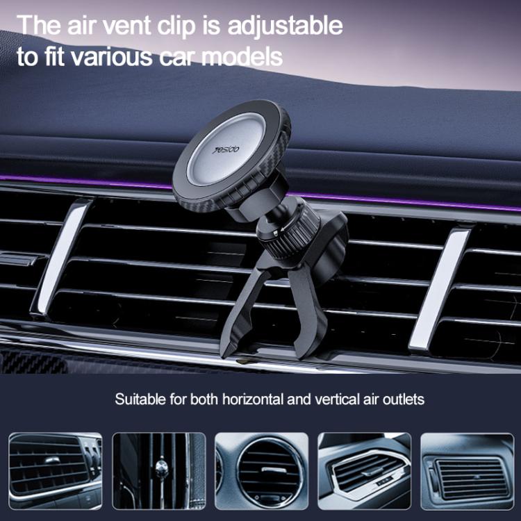 Black car air vent magnetic phone holder adjustable clip for horizontal or vertical outlets