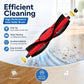 Replacement main roller brush with red and black bristles, including two yellow end pieces