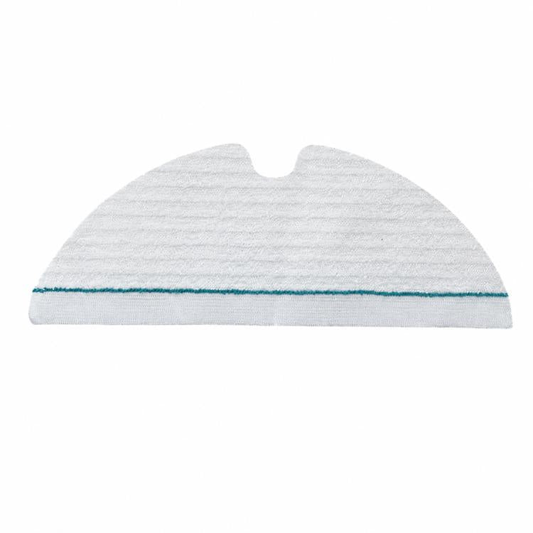 White microfiber mop pad with blue trim stripe for robot vacuum