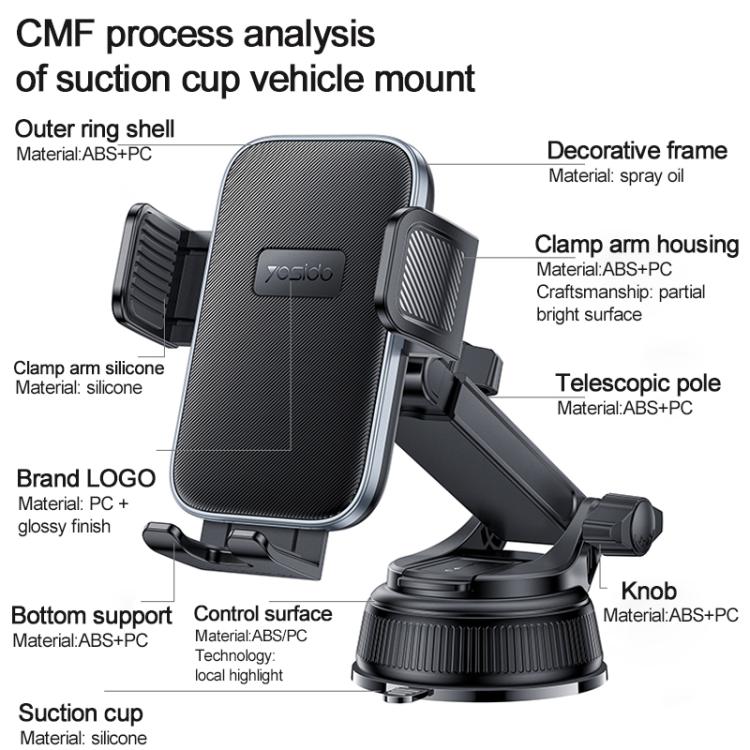Yesido C278 Car Suction Cup Clip Phone Holder, C278