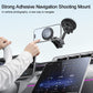 Magnetic car phone mount with clamp arm and long stem, attached to a suction cup base