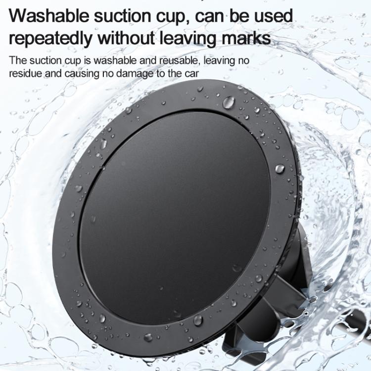 Washable black vacuum suction cup pad for car phone mount with reusable seal