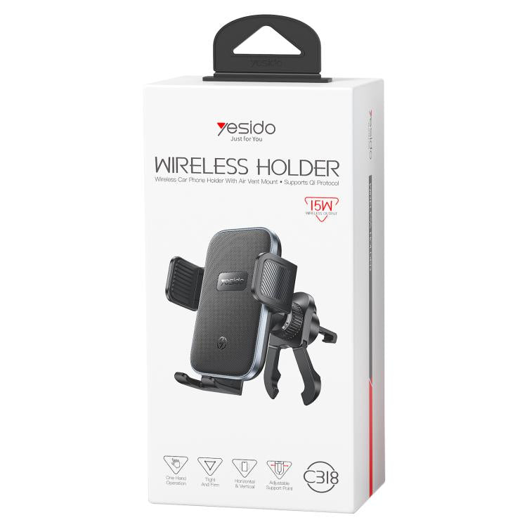 Retail box for Yesido wireless air-vent fast-charging holder, C318 model