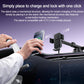 Car wireless charging holder with one-click phone clamp and suction base, black