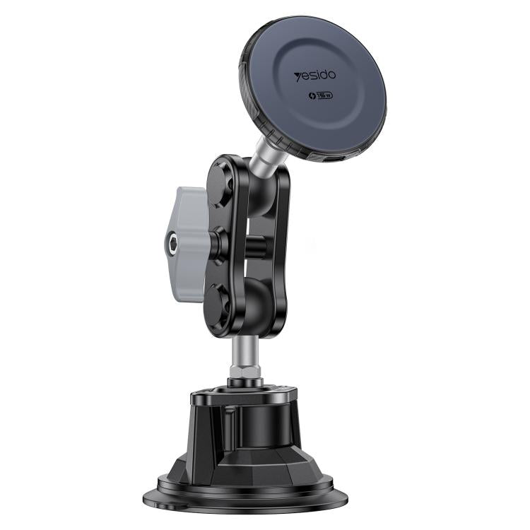 Yesido magnetic wireless phone holder with suction cup base, adjustable arm, circular head