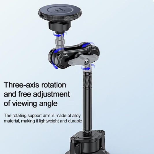 Yesido C323 15W Car Suction Cup Strong Magnetic Wireless Fast Charging Phone Shooting Holder Long Version, C323