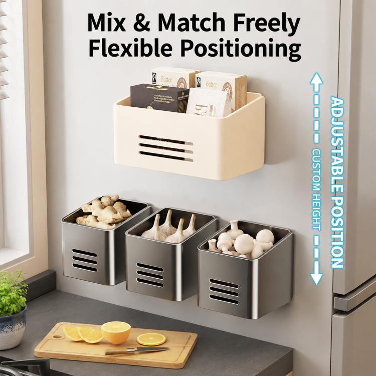 Kitchen Refrigerators No-drill Magnetic Storage Rack, 2pcs / Set, Large Box, Small Box