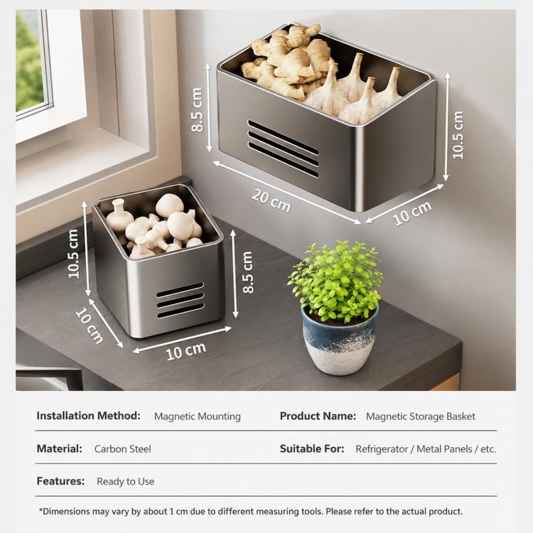 Kitchen Refrigerators No-drill Magnetic Storage Rack, 2pcs / Set, Large Box, Small Box