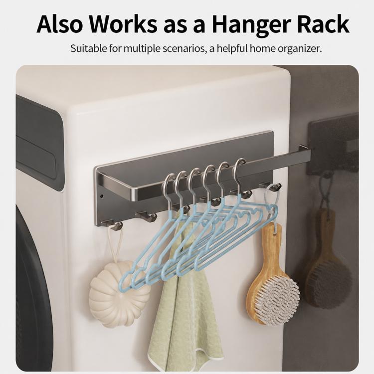 No-drill Magnetic Kitchen Paper Towel Storage Rack Holder with Hook