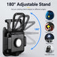 Black COB LED keychain flashlight with foldable 180° adjustable stand and glowing lens