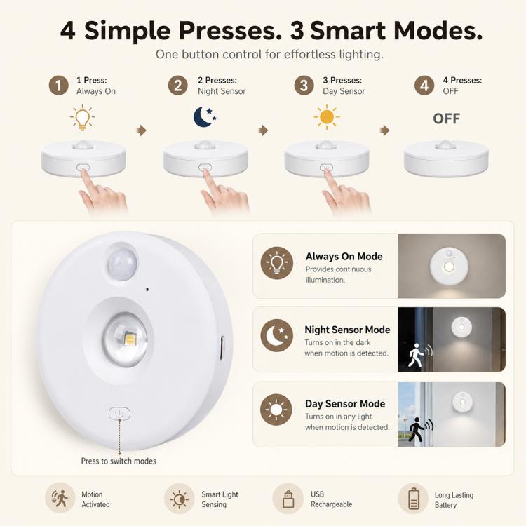 Smart Sensor Cat Eye Night Lights with Remote Control, 1pc, 3pcs, 6pcs