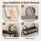 Suction-cup toothbrush holder installation steps showing mount and quick-release rotation.