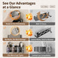Feature infographic for a suction cup toothbrush holder with holder vs. alternatives