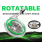 Rotatable desoldering wire spool with metal tip and green directional arrow