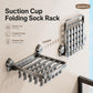 No-drill Vacuum Suction Cup Multi-Clip Folding Balcony Underwear Drying Rack, 18 Clips, 24 Clips, 30 Clips