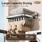 No-drill Vacuum Suction Cup Multi-Clip Folding Balcony Underwear Drying Rack, 18 Clips, 24 Clips, 30 Clips