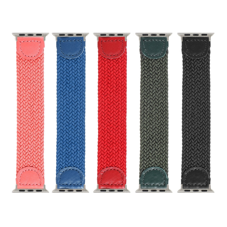 Nylon + Leather Braided Watchband For Apple Watch Series 6 & SE & 5 & 4 44mm / 3 & 2 & 1 42mm, S, M, L