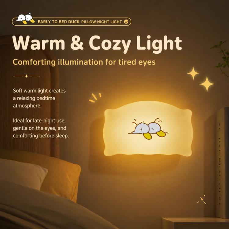 ZHL001Y Early To Bed Pillow Duck Night Light Touch Sensor Bedside Lamp