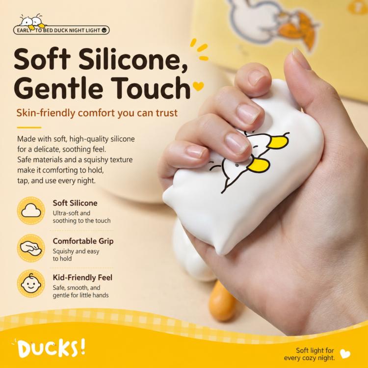ZHL001Y Early To Bed Pillow Duck Night Light Touch Sensor Bedside Lamp