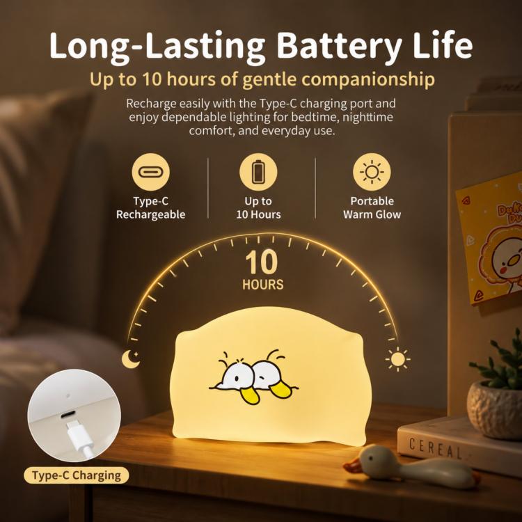 ZHL001Y Early To Bed Pillow Duck Night Light Touch Sensor Bedside Lamp