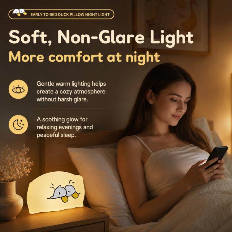 ZHL001Y Early To Bed Pillow Duck Night Light Touch Sensor Bedside Lamp