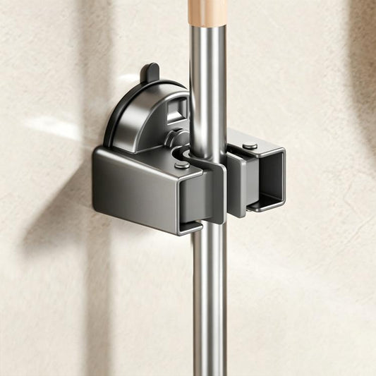 No-drill Suction Cup Wall Mount Mop Holder Broom Storage Clip, Mop Holder, Electroplated Mop Holder, Integrated Mop Holder, Classic Mop Holder, 2pcs Mop Holder, 2pcs Electroplated Mop Holder, 2pcs Integrated Mop Holder, 2pcs Classic Mop Holder         ...