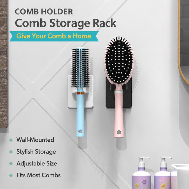 No-drill Comb Holder Wall Mount Storage Rack