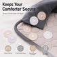 Round adhesive snap fasteners helping keep duvet layers in place