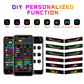 Flexible LED display strips with colorful wavy eye graphics and phone control