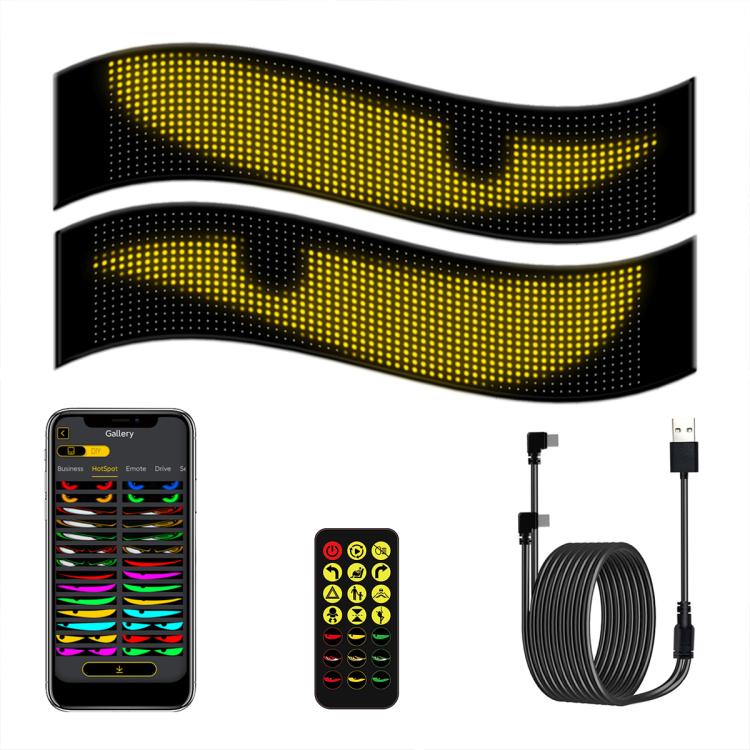 Dual yellow dot LED matrix flexible strips with remote and USB cable kit