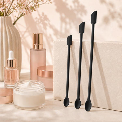3pcs / Set Mini Double-headed Cosmetic Bottle Silicone Scraper Spoon
