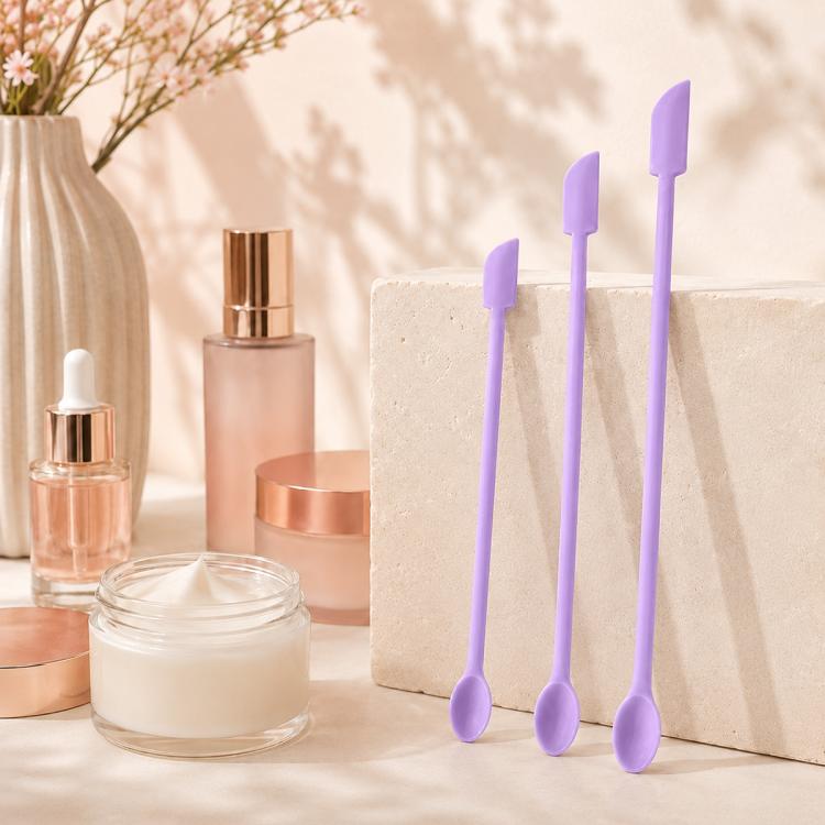 3pcs / Set Mini Double-headed Cosmetic Bottle Silicone Scraper Spoon