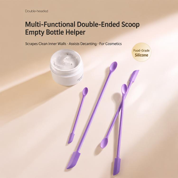 3pcs / Set Mini Double-headed Cosmetic Bottle Silicone Scraper Spoon