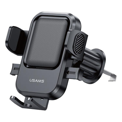 USAMS one-touch car air vent phone holder with adjustable clamp arms, dark gray/black