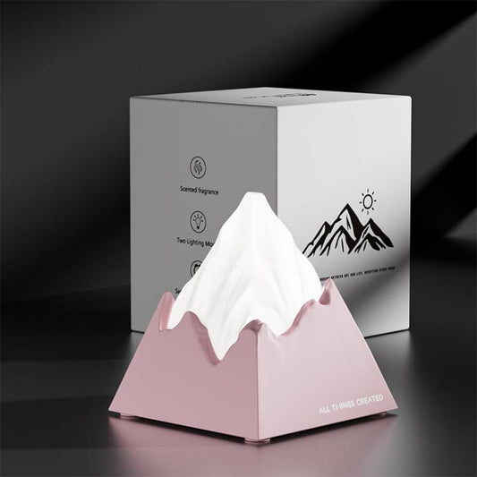Pink and white mini volcano aroma diffuser night light on display