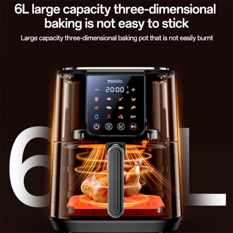 Yesido EC35 6L 1500W Touch Screen NTC Temperature Control Air Fryer, EU Plug, UK Plug