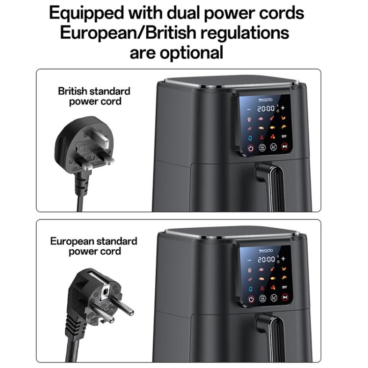 Yesido EC35 6L 1500W Touch Screen NTC Temperature Control Air Fryer, EU Plug, UK Plug