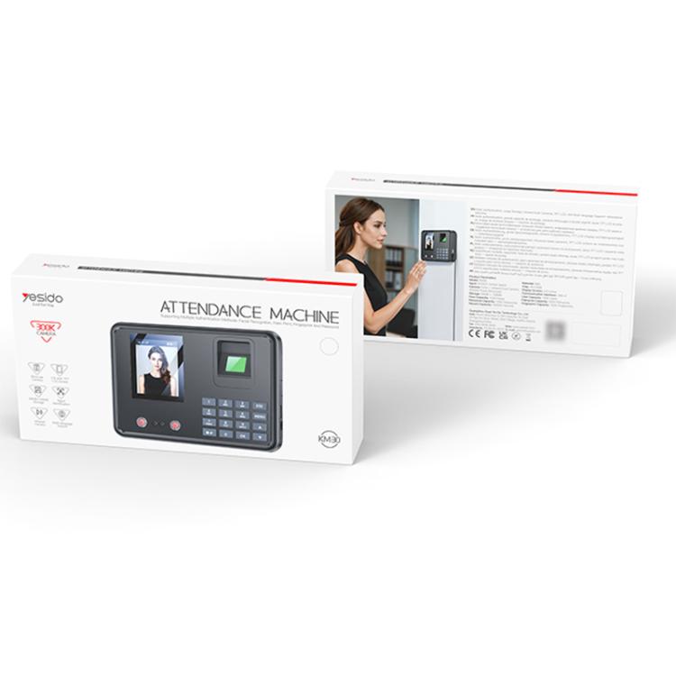 Yesido KM30 2.8 inch Screen Face Fingerprint Recognition Attendance Machine, EU Plug, UK Plug