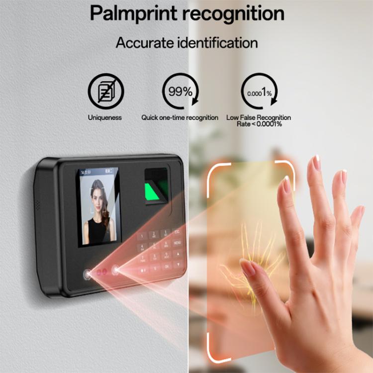 Yesido KM30 2.8 inch Screen Face Fingerprint Recognition Attendance Machine, EU Plug, UK Plug