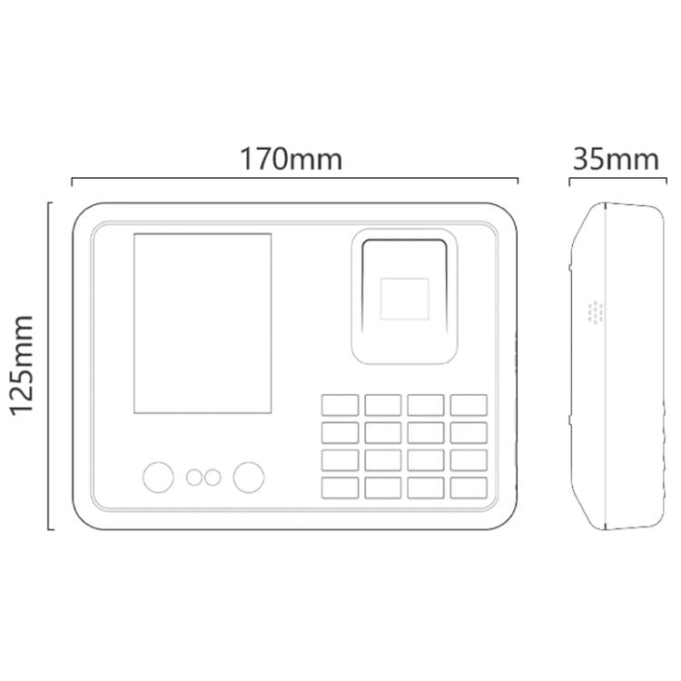 Yesido KM30 2.8 inch Screen Face Fingerprint Recognition Attendance Machine, EU Plug, UK Plug