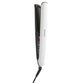 Hair straightener with front control buttons and color temperature indicator