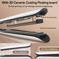 Hair straightener cutaway showing 3D ceramic heating plate and floating board