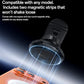 Black magnetic phone holder base with two magnetic strips for dashboard mounting