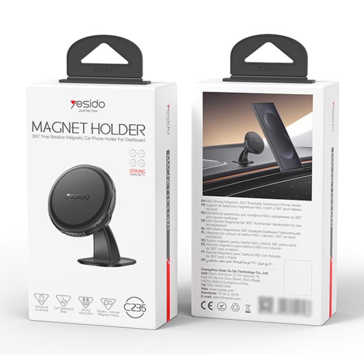 Retail box for Yesido C235 360° magnetic phone holder for car dashboard