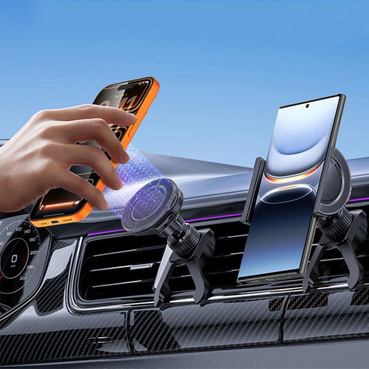 Yesido C253 360 Degrees Rotation 2 in 1 Clip and Magnetic Car Air Vent Phone Holder, C253